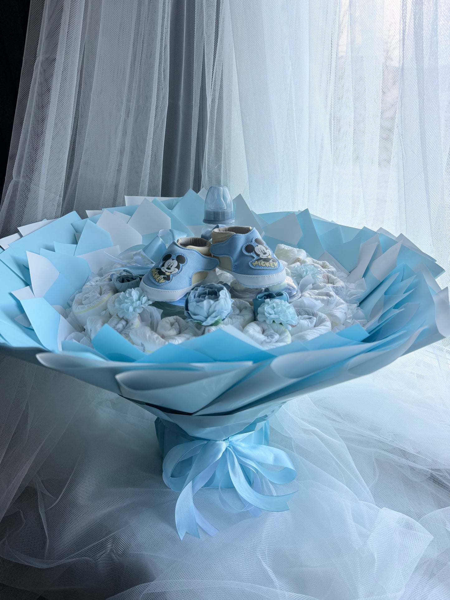Dovana „Debesėlio svajonė“ sauskelnių puokštė